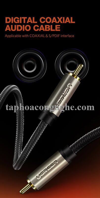 Ugreen 20744 15M màu Xám Cáp âm thanh bông sen Coaxial cao cấp AV133 30020744